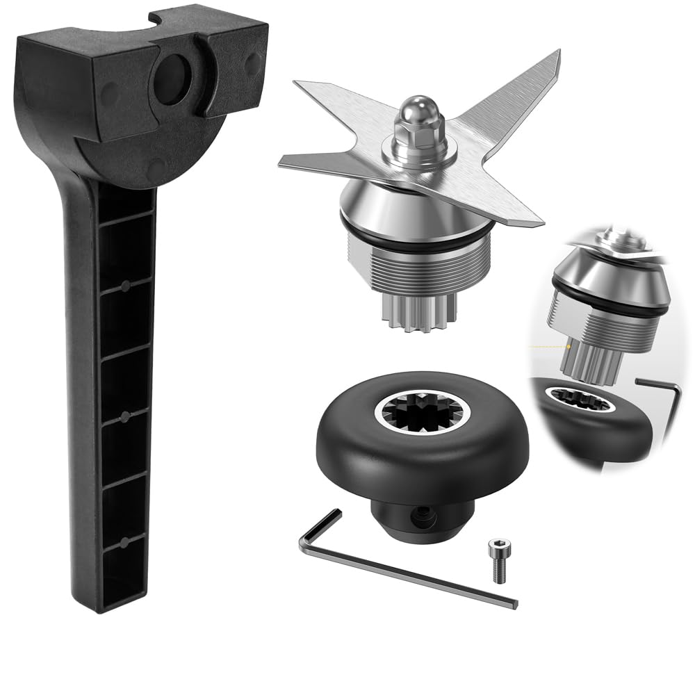 Azonee Blade Replacement Parts for Vitamix Blender, Wet Blade Replacement Assembly with Wrench and Drive Socket Replacement Compatible for Vitamix 64oz and 32oz Container