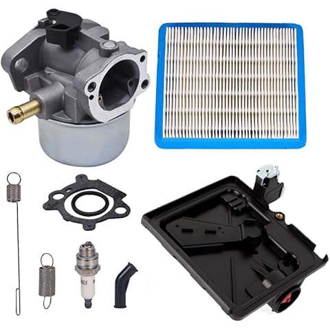 799868 Carburetor - for Briggs & Stratton Carburetor 14111 +795259 Air Filter Cleaner Primer Base kit - fits for Briggs & Stratton 498170 497586 498254 497314 497347 694202 693909 790821 Carburetor Cover