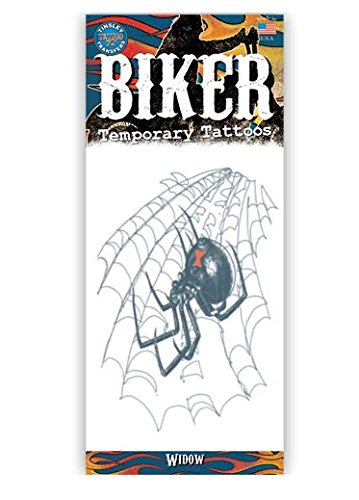 Biker Design Temporary Tattoo- Black Widow Spider