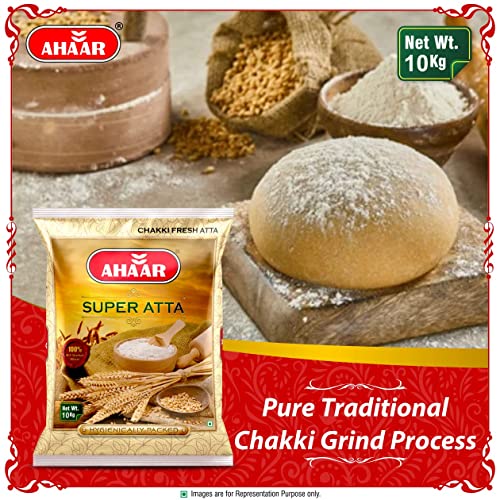 Image of Ahaar Super Atta 10Kg | 100% Natural MP Sharbati Wheat Flour
