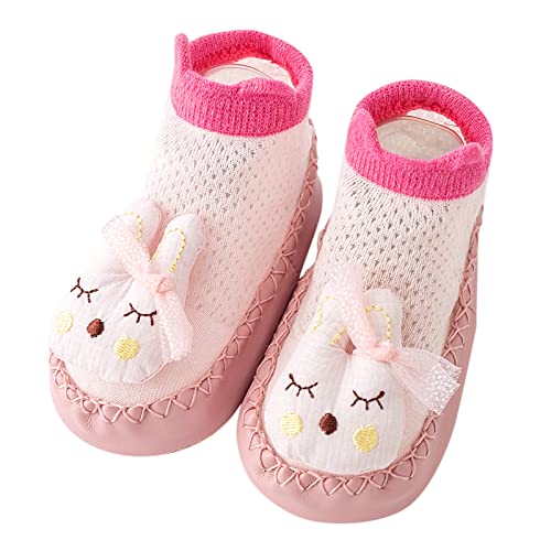 Spring and Summer Children Infant Toddler Shoes Flat Bottom Lightweight Hollow Mesh Breathable Infant Boy Slippers (Pink, 5 Infant)