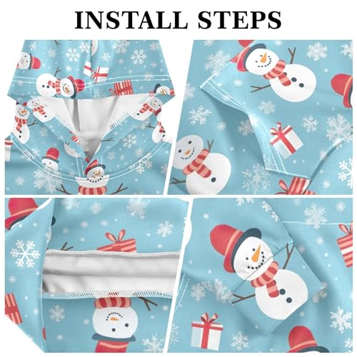Kids Hoodies Sweaters Christmas Xmas Snowman Hooded Sweatshirts with Big Pockets for Boys Girls B04000703