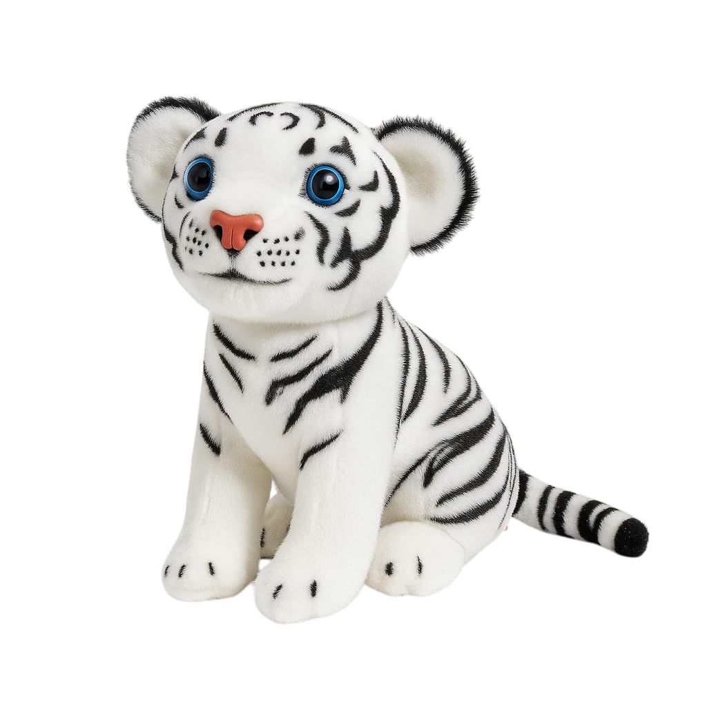 White Tiger Plush Soft Toy – 20cm Stuffed Animal with Blue Eyes | Cute & Cuddly Jungle Animal for Boys & Girls | Birthday Gift-picture-12