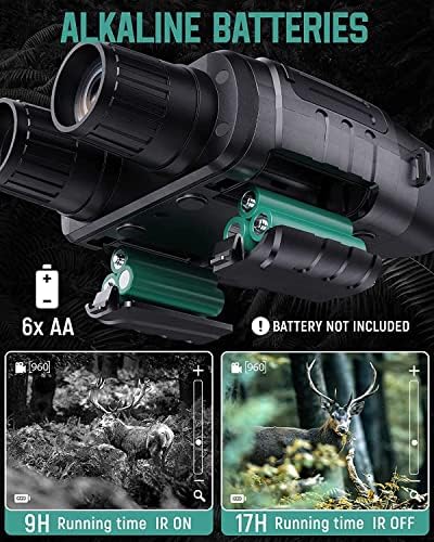 Night Vision, TKWSER Night Vision Binoculars 1280P 300M 4X Digital 7L Infrared Night Vision Goggles 850NM, 3" Large Viewing Screen for Hunting 100% Darkness w/32GB TF Card for Full HD Photo and Video