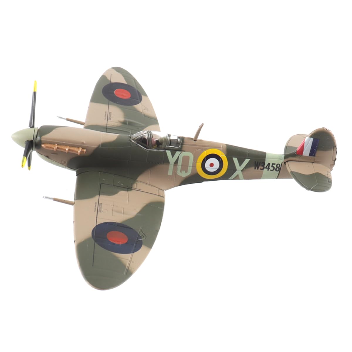 zalati Modèle réduit en métal moulé sous pression Spitfire MKVb W3458 à l'échelle 1/72 avec support, réplique de chasseur de la Royal Air Force RAF, à collectionner, à offrir en cadeau.