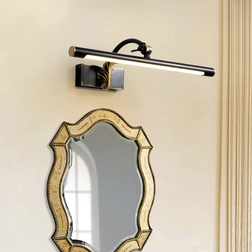 Lampada da bagno regolabile Lampada da trucco lineare Lampada da trucco a paralume lungo Specchio per trucco Luci anteriori LED Bianco neutro Sconce da parete Apparecchi di illuminazione per toilette