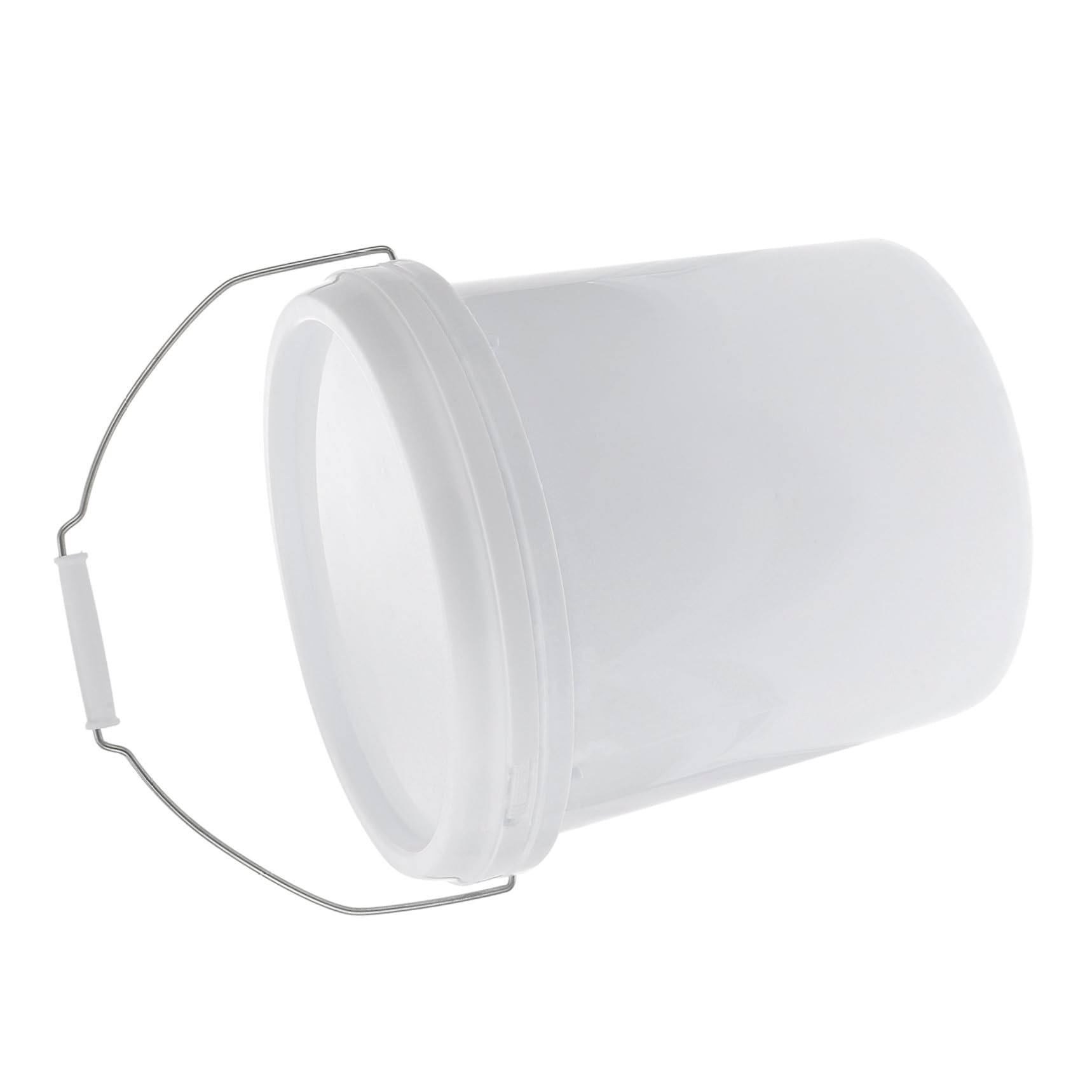 Veemoon Seau Rond en Plastique 10l Couvercle Blanc, Seau pour Produits de Nettoyage, Récipient Étanche et Portable, Usage Domestique Polyvalent pour Ménage, Jardin et Stockage, Pratique