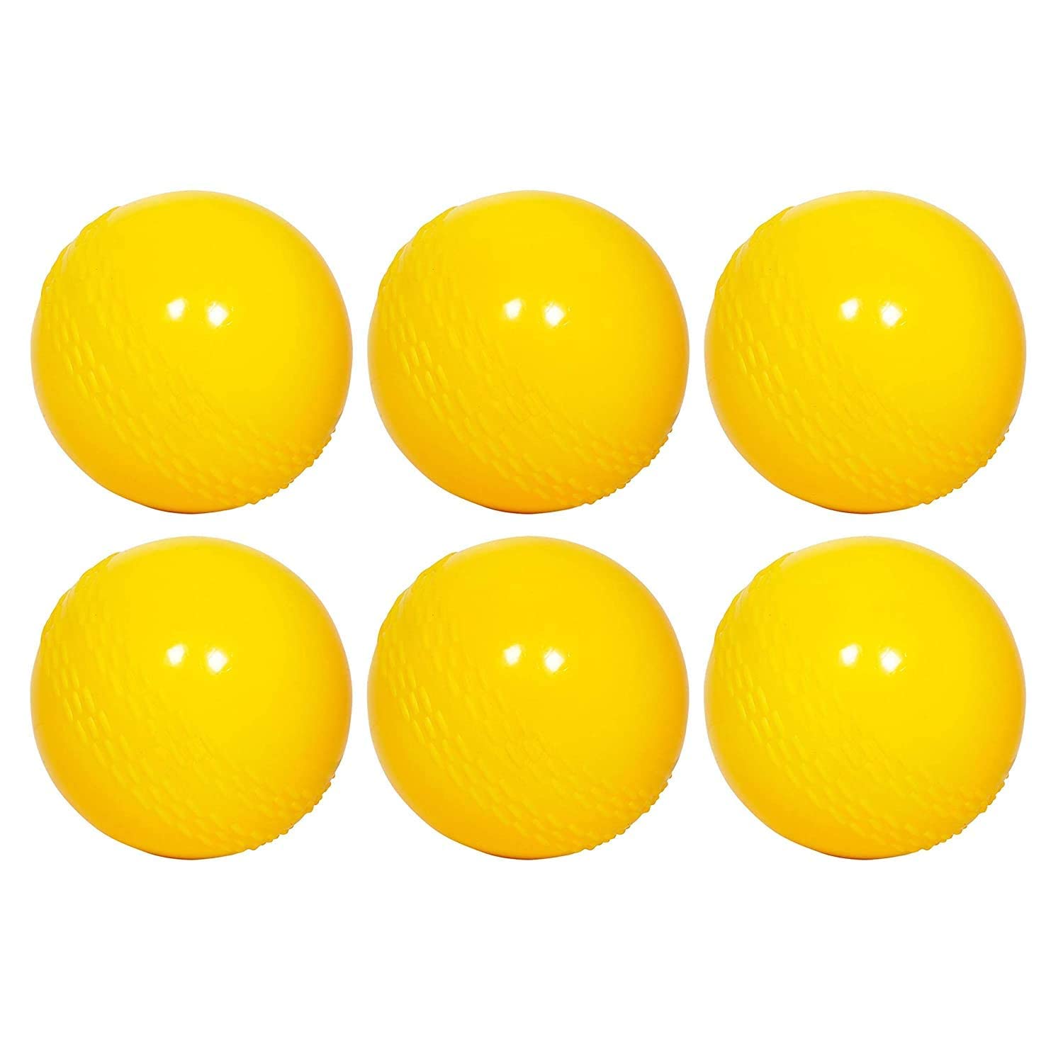 Fitfix® Wind Ball Cricket PVC Synthetic Material - Size: 72 mm Dia Standard (Pack of 6) Yellow Colour-picture-14