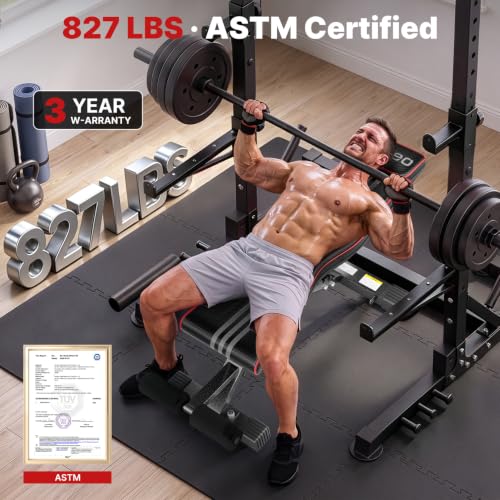 YOLEO Adjustable Weight Bench, ASTM-Certified 827LBS, Extended Backrest - Image 2