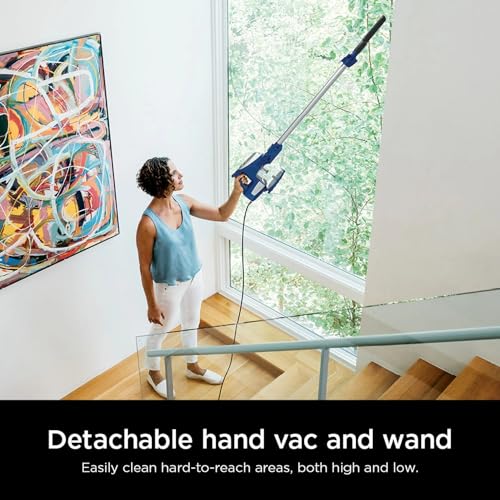 Image of Shark HV200 Rocket Corded Stick Vacuum, Lightweight, Bagless, for Carpet and Hard Floor Cleaning with Swivel Steering, Blue (Renewed)