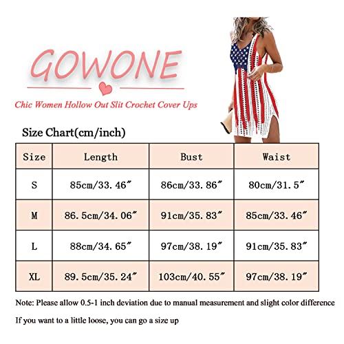 GOWONE-Women-Hollow-Out-Slit-Crochet-Cover-Up-Sleeveless-4th-of-July-Patriotic-Swimwear-Beach-Dresses