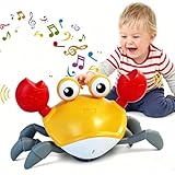 JUYEE カニ おもちゃ 子供 3歳4歳5歳 動く玩具 這うカニ 知育玩具 男の子 女の子 プレゼント 音楽 センサー付き 障害物回避機能 (電池式)