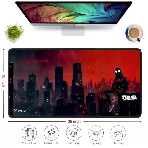 Image of Animated Hero Inspired Mouse Pad 18x36 Inch 3mm Extended Gaming Desk Mat with Anti-Slip Rubber Base Mousepad for Smooth Surface Desk pad for PC & Laptop Use Waterproof & Stiched (Multicolour)