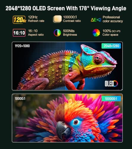 Image of 16 inch OLED Portable Monitor,2K Touchscreen Monitor 120Hz,Speakers(dark black)