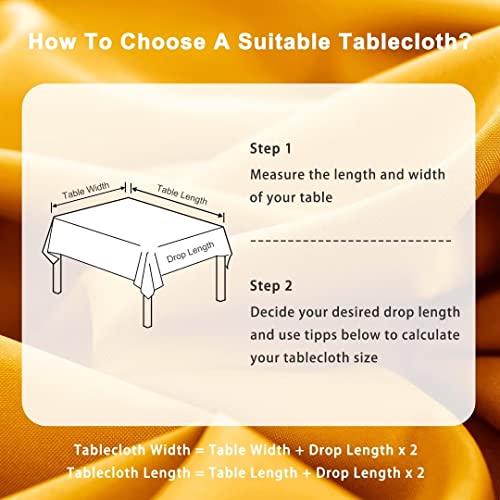 DWCN Halloween Decoration Table Cloth Wipeable Tablecloths Wipe Clean Tablecloth Rectangular Yellow Table Cloth 140x280cm(55x110in) Water Resistant Tablecloth Polyester - Image 3