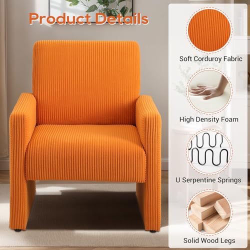 Sillón Plegable Corduroy Naranja miniatura 4