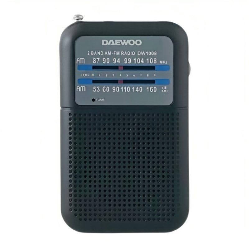 Radio Portátil Daewoo DW1008/ a Pilas/ Gris