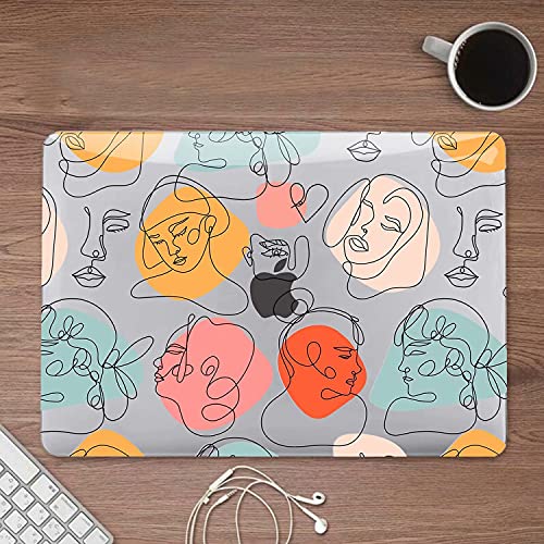 Image of Fancity Case Compatible with MacBook Pro 13 Inch 2020 A2338 M1 A2251 A2289 with Touch Bar Protective Case with Keyboard Cover + Screen Protector for 2020 Pro 13 A2251 A2289 A2338, Art Face