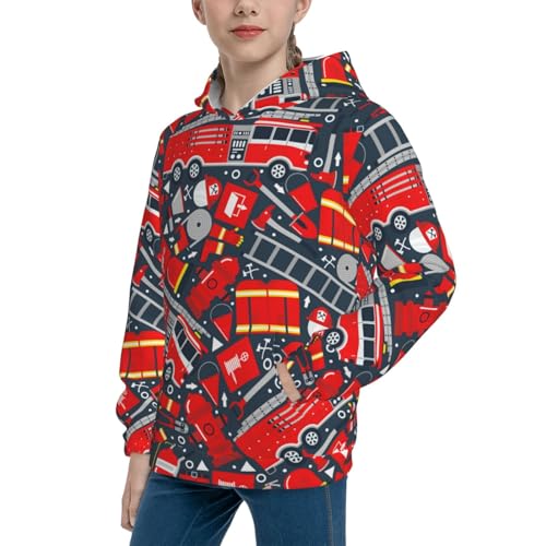 Fire Sign Kid Hoodies Boys Sweatshirts Girls Pullover with Pocket2