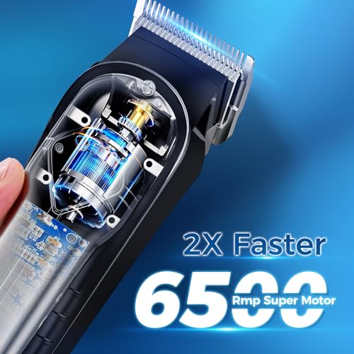 Tondeuse à cheveux professionnelle longue autonomie avec écran LED et ciseaux inclus - 4