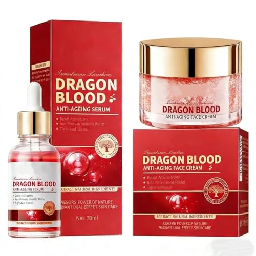 Placenta Retinol Dragon Blood Cream Anti Wrinkle Serum Set - Dragon Blood Moisturizing Cream 50g+ Dragon Blood Anti Wrinkle Seru