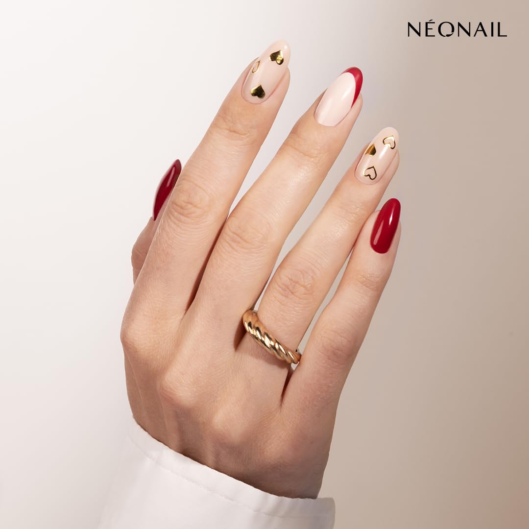 NÉONAIL Zestaw do hybryd: 3x lakier do paznokci 3ml + naklejki Nail Stickers Metallic Gold