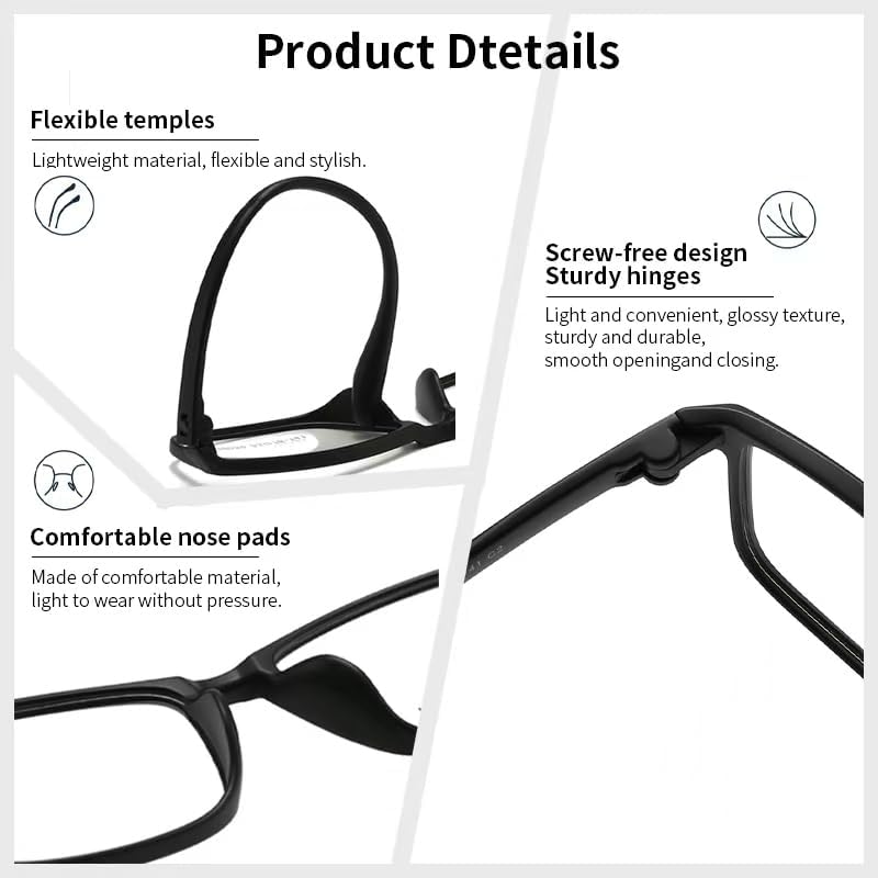 Nearsighted Glasses For Men Women, TR90 Flexible Frame Blue Light Blocking Lightweight Myopia Glasses For Distance - Image 3