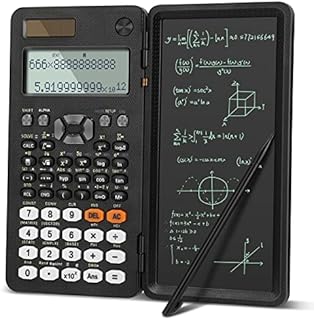 zerotop Scientific Calculator, 16-Digit Solar Calculators Desktop with Writing Tablet, Foldable Calculators, LCD 4 Line Display Desk Calculator School Scientific for School College Office (Black)