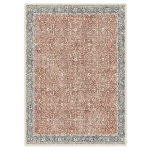 RUGGABLE - Celestine Coral – Machine Washable Area Rug – Pet & Child Friendly – Stain & Water Resistant – Non-Slip – 5'x7' Cover