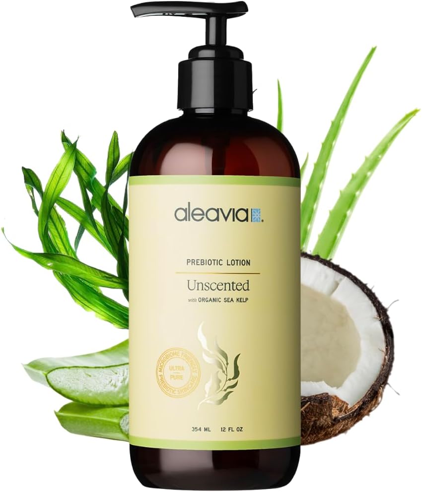 Aleavia Unscented Prebiotic Body Lotion – Fragrance-Free, All-Natural Moisturizing Body Lotion – Sulfate-Free Lotion for Sensitive Skin – 12 Oz