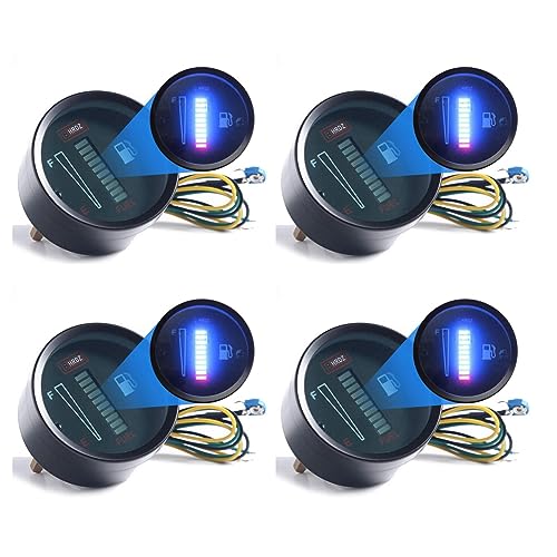 Medidor de combustible 24V universal de 52mm con indicador LED para coche y camion 4 piezas