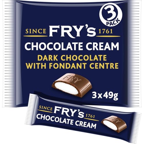 Frys Chocolate Cream Bars Rich Dark Chocolate with Smooth Fondant Centre Gifting Treat 3 × 49 g (Pack of 1)