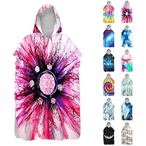 Surwin Hooded Microfiber Beach Towel Poncho Cover