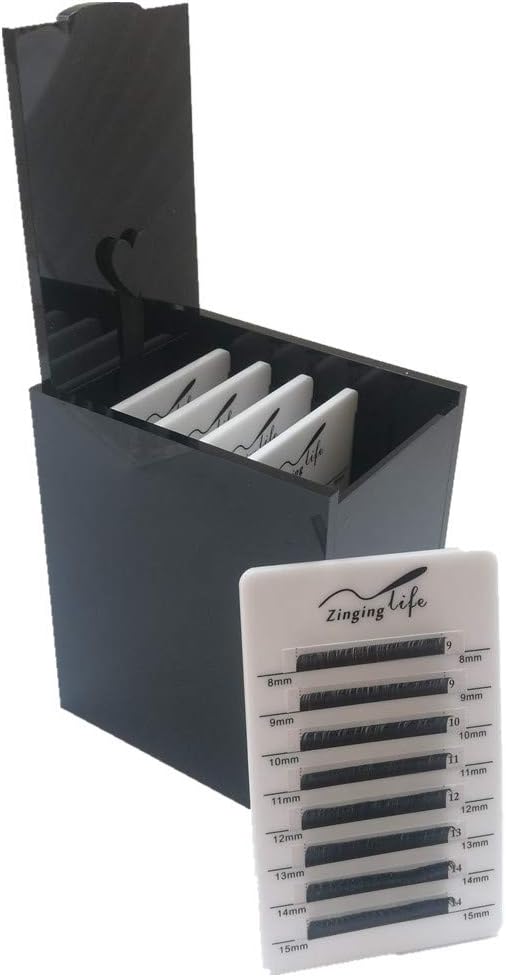 Professional black acrylic lash plate storage organizer box makeup eyelash extension holder