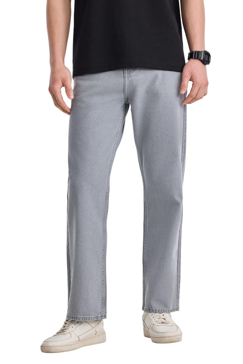 Men Jeans Casual Wear | Straight Fit Mid Rise Straight Leg Washed Pattern | 100% Cotton Denim Fabric for All Day Comfort & Everyday Outdoor Wear-image-45