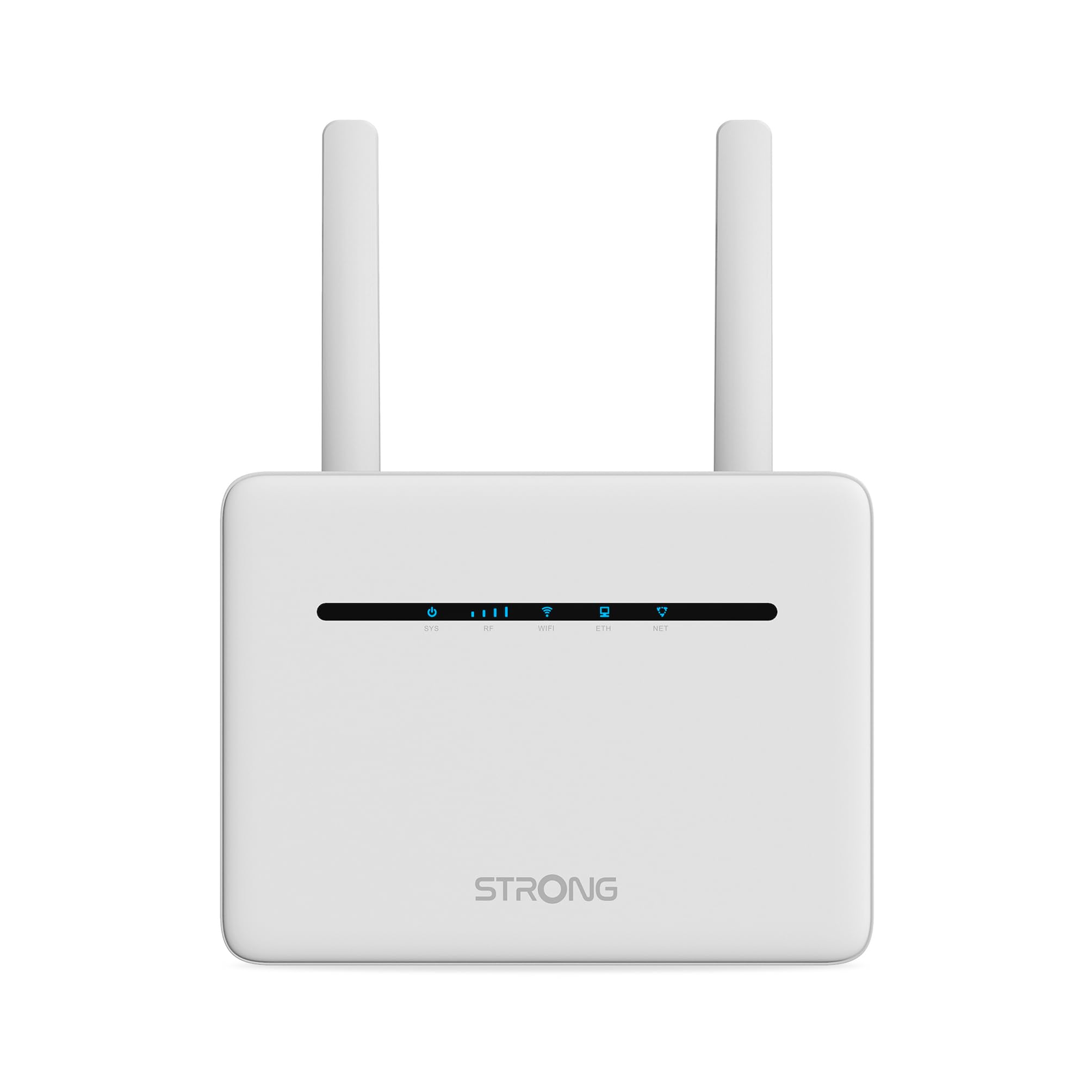 STRONG - Router Wifi 4G+LTE - Hasta 300 Mbps 4G/1200 Mbps Wifi - 4 Puertos Gigabit RJ45 - Funciona con Todo Tipo de SIM - Uso Compartido de la Red Móvil - 2 Antenas - Fácil de Instalar - Blanco