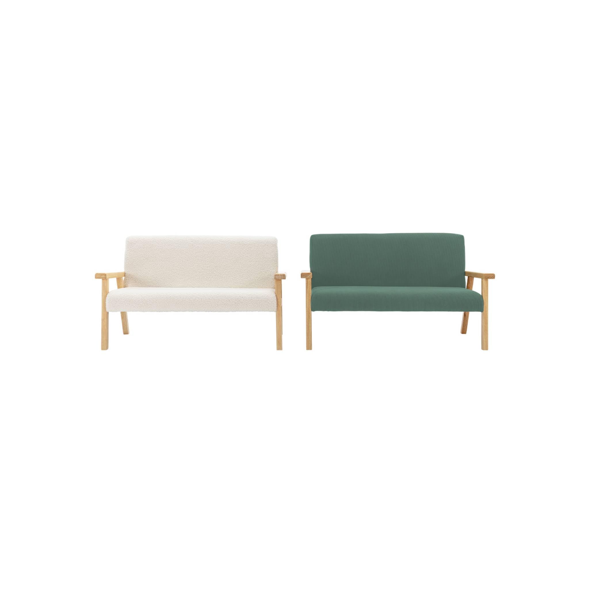 sweeek - Banquette canapé Enfant en Bois et Velours côtelé Kaki. Isak. L 84 x P 43.5 x H 50cm