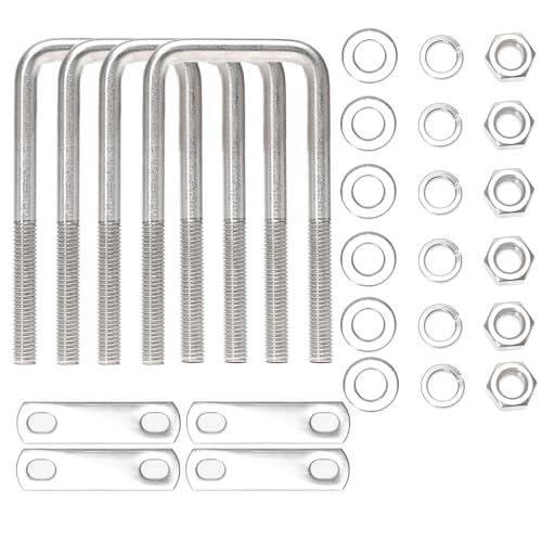 Boulons en U carrés 50x80mm en acier inoxydable avec écrous pour remorque de bateau x8