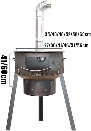 Miniatura 7 de Estufas de campamento portátil compacto calentador de tienda de campaña pequeña estufa de calefacción, estufa móvil de leña con tubos de chimenea,