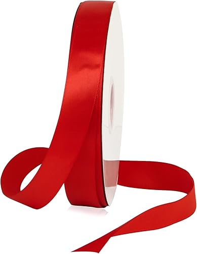 Cinta de satén de poliéster rojo de 1 pulgada para envolver regalos, cinta de tela de alta densidad de 100 yardas para bodas, envoltura de regalos, Cinta de satén de poliéster rojo de 1 pulgada para envolver regalos, cinta de tela de alta densidad de 100 yardas para bodas, envoltura de regalos,
