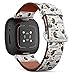 CJBROES Replacement Leather Watch Band, Compatible with Fitbit Versa 3 and Fitbit Sense of Wristband Bracelet Accessory - Dachshund Dog Breed Collection