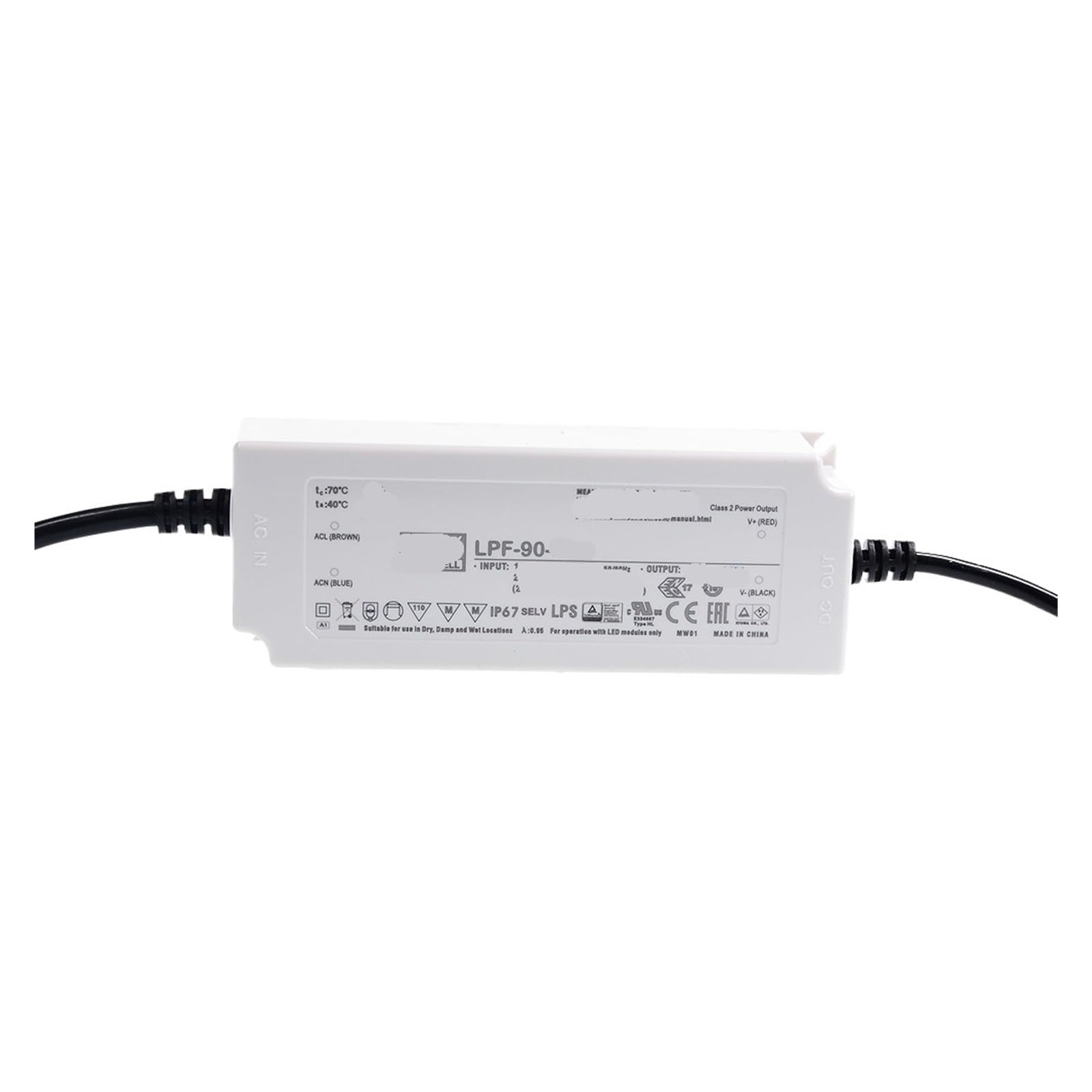 Alimentation pour éclairage LED LPF-90 90W IP67 étanche tension constante