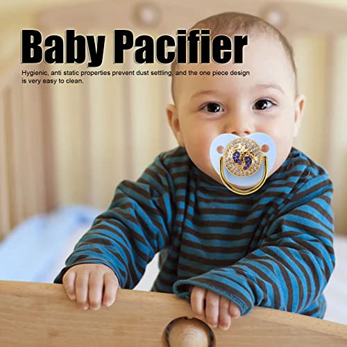 Image of Baby Pacifier, Baby Pacifier for 6 to 18 Months Baby Soft Touch Silicone Bling Baby Pacifier Anti Static Newborn Pacifiers for Home (Blue) Pacifiers