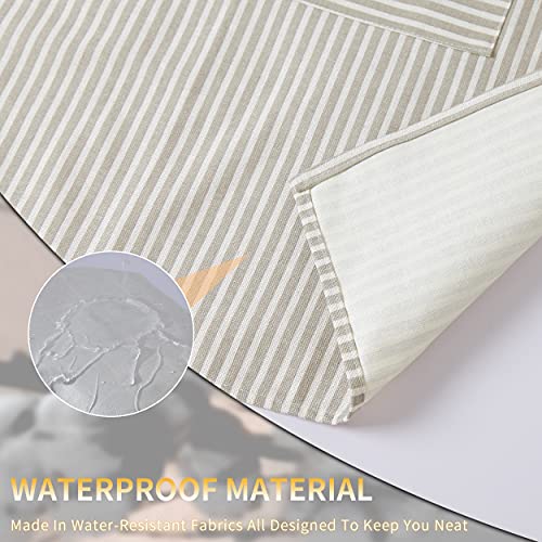 Image of Tosewever 2 Pieces Kitchen Cooking Aprons, Waterproof Linen Adjustable Bib Aprons with 2 Pockets for Women Men Chef (Grey Stripes /Plaids, 2)
