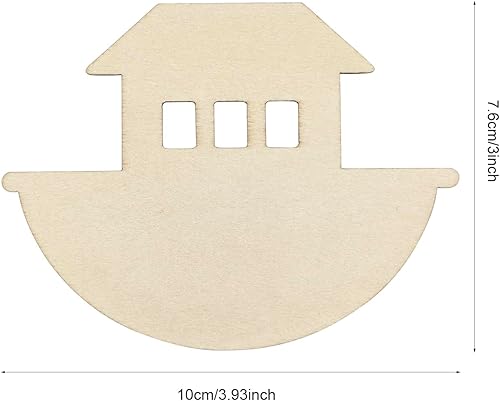 Miniatura 2 de Paquete de 30 adornos colgantes de madera del arca de Noé de 4 pulgadas, adornos colgantes de madera sin terminar del arca de Noé para manualidades,