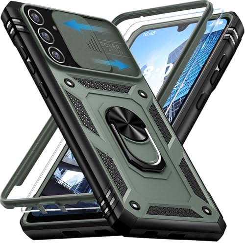 Coque Samsung A34 5G anti-choc avec anneau métal 360 et cache caméra