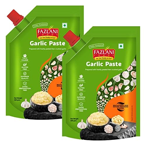 FAZLANI FOODS Fresh Garlic Paste Ready to Use Thick Coarse for Cooking Paste, Gluten Free, Pack of 2, 500GM Each (B09PBGLQYM) Amazon Price History, Amazon Price Tracker