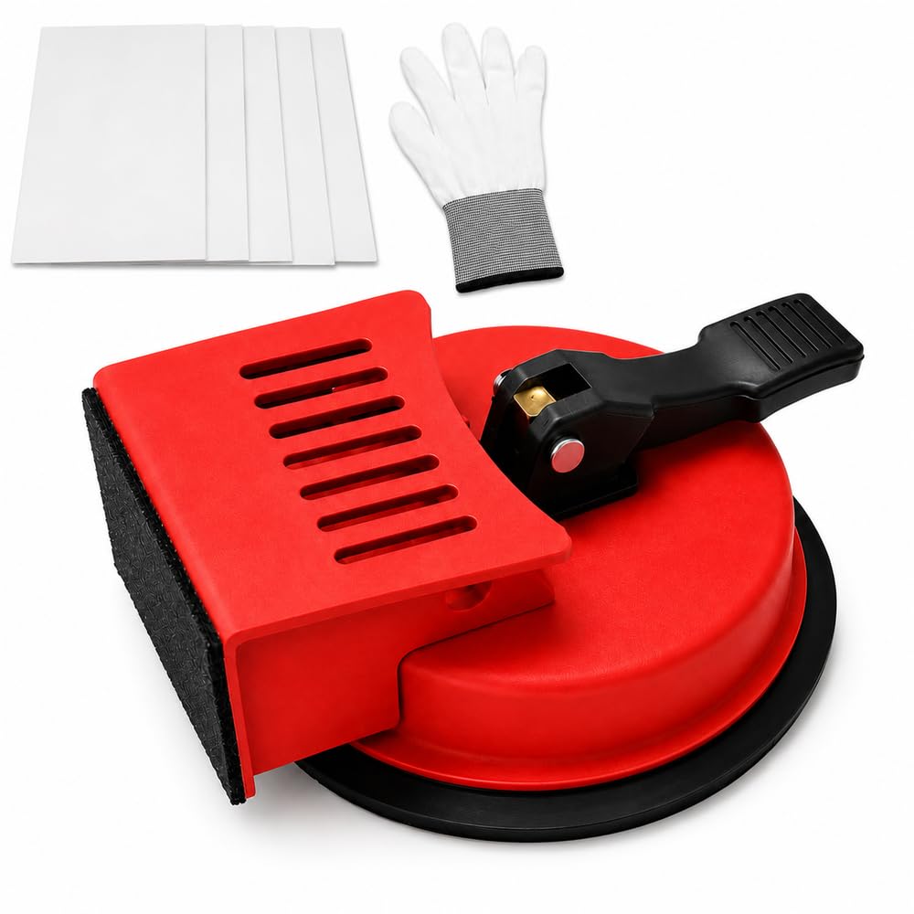 Floor Gap Fixer Tool with Heavy-Duty Suction Cup for Floor Gaps | Fits Laminate, Vinyl, LVP & SPC, Includes 5 Reusable Sticky Pads & Gloves