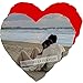 Cuscino Cuore Personalizzato con Foto - 40 x 40 cm - con Imbottitura (rosso)