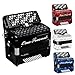 ONESECOND brand 62 key 60 bass Bayan button accordion,professional accordion educational instrument suitable for beginners and students, with back strap(red)